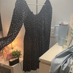 Hollister Navy Floral Long Sleeve Dress